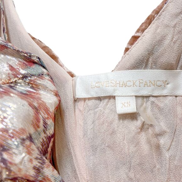 LoveShackFancy Kate Ruffle Floral Slip Maxi Dress Size XS - Picture 7 of 8